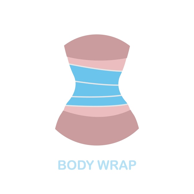 Body Wrap plat pictogram Gekleurd element teken uit cosmetologie collectie Flat Body Wrap pictogram teken voor webdesign infographics en meer