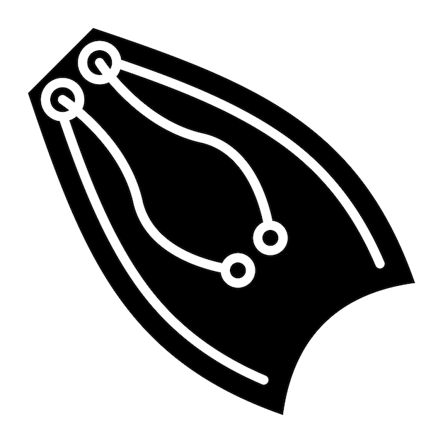 Bodyboarding Glyph Solid Black Illustration