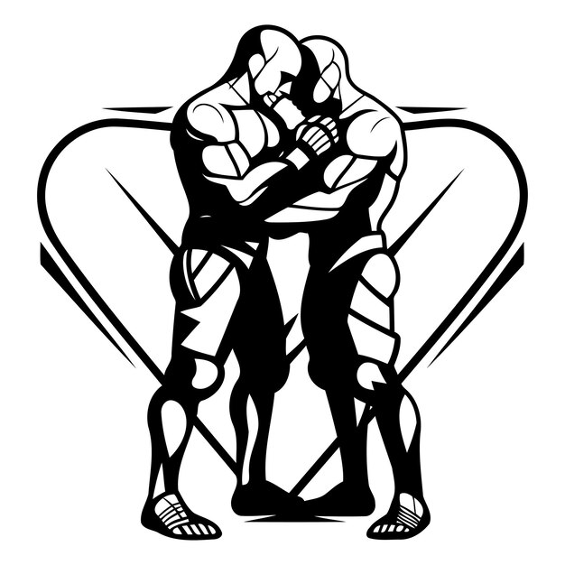 Bodybuilder athlete with dumbbells Vector illustration ready for vinyl cutting