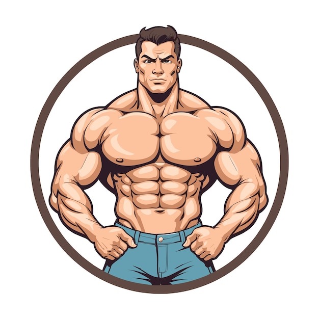 Bodybuilder Cartoon Vector Illustratie
