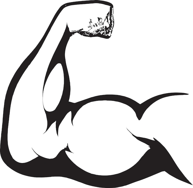 Bodybuilder Doing Biceps Curls Vector Icon