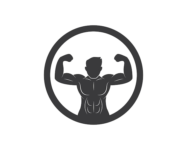 Векторная иллюстрация значка логотипа фитнес-зала бодибилдера