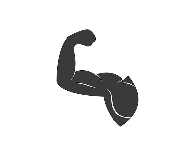 Bodybuilder fitness gym pictogram logo badge vectorillustratie