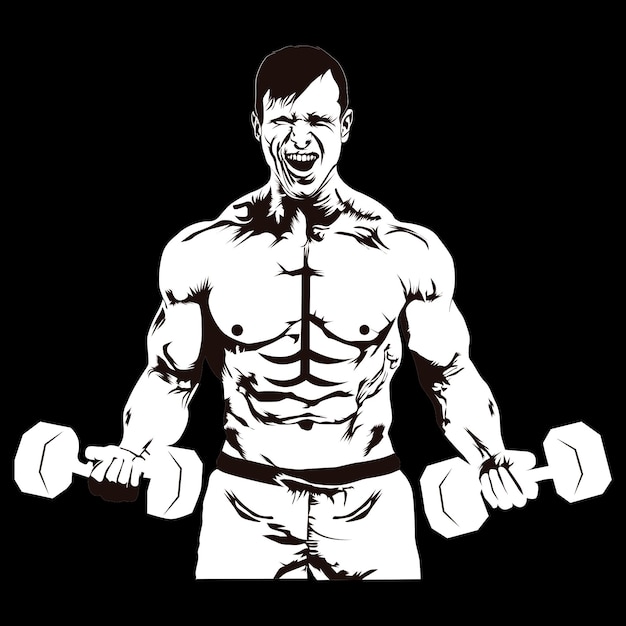 Vector bodybuilder kunst t-shirt ontwerp