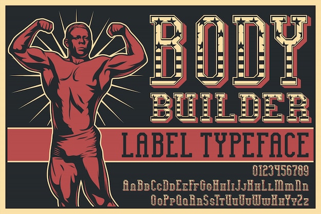 Bodybuilder label lettertype