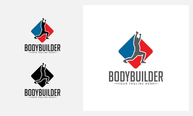 bodybuilder logo design template