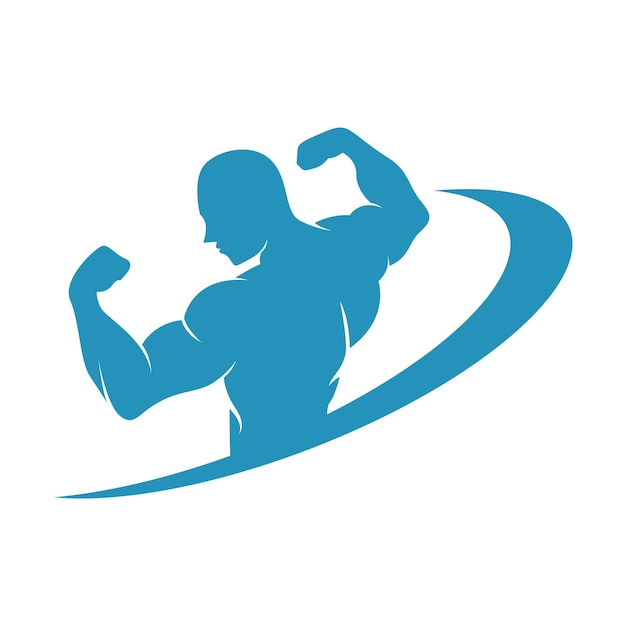 Vector bodybuilder logo icon design illustration