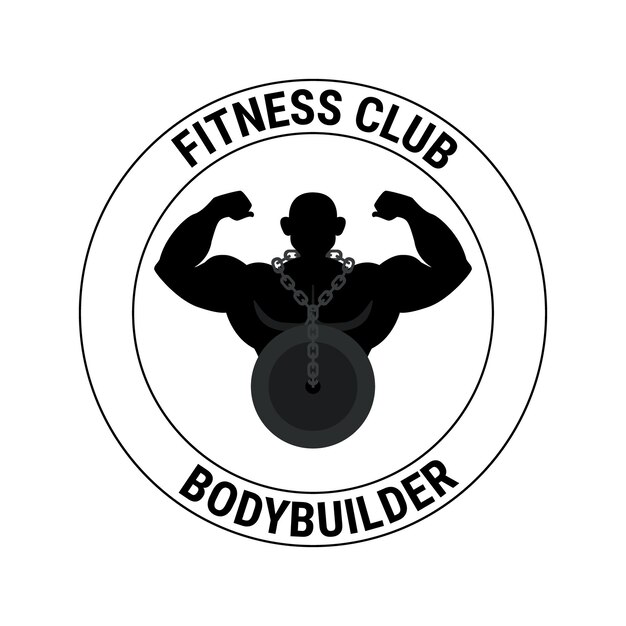 Bodybuilder logo silhouette for gym of illustration vector