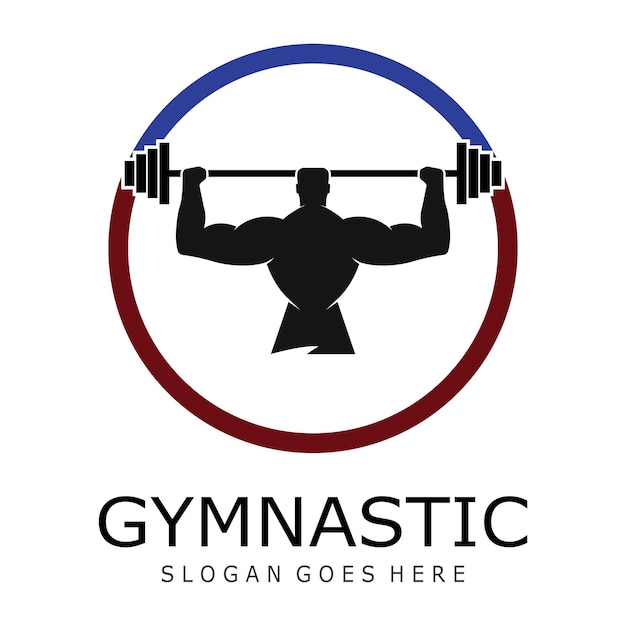 Шаблон логотипа бодибилдера Векторный объект и иконки для спортивной этикетки Gym Badge Fitness Logo Design