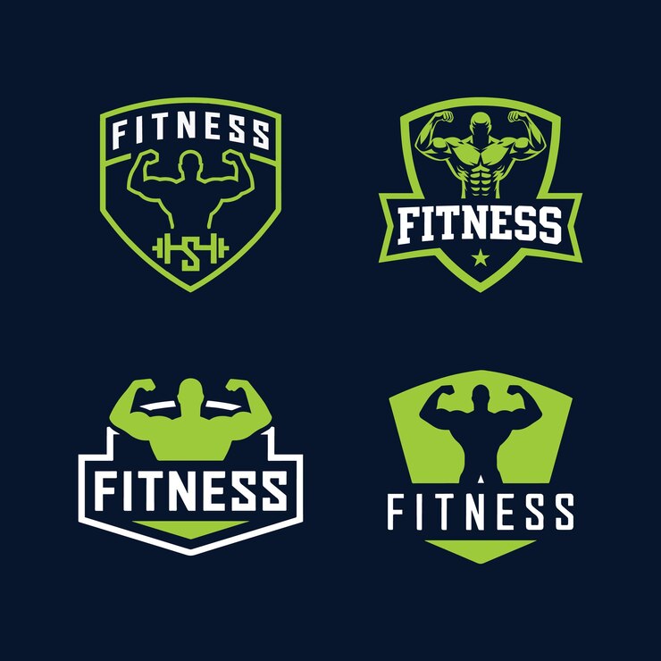 Vector bodybuilding fitness gym logo design template
