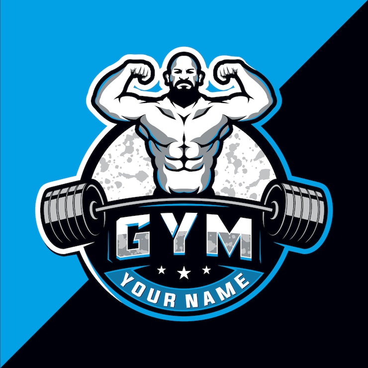 Vector bodybuilding and gym esport logo design