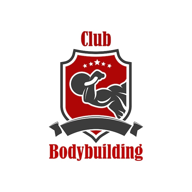 Bodybuilding sport club vector sign