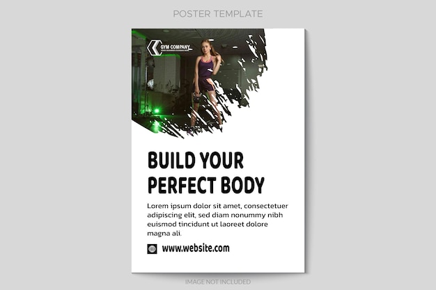 Vector bodybuilding training poster ontwerpsjabloon