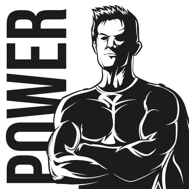 Bodybuilding vector illustration Super hero