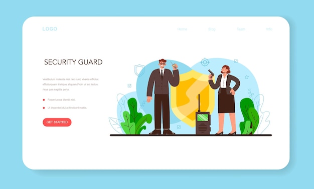 BodyguardWebバナーまたはランディングページ。監視とptrotection