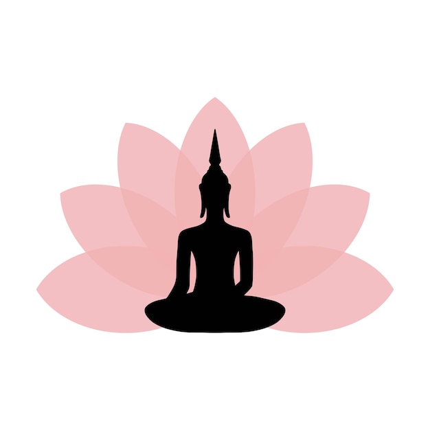 Boeddha lotus mediteert vector silhouet illustratie