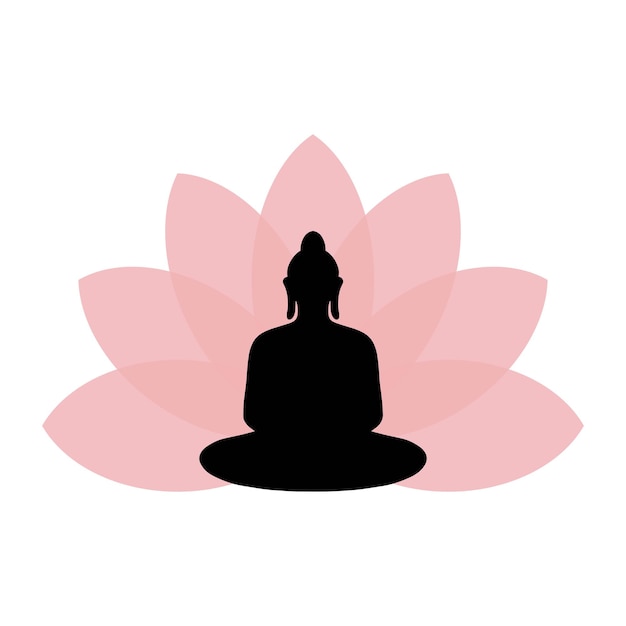 Boeddha lotus mediteert vector silhouet illustratie