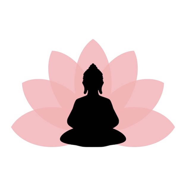 Boeddha lotus mediteert vector silhouet illustratie