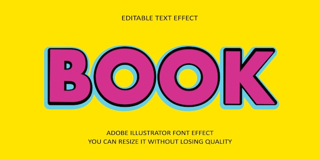 Boek bewerkbaar teksteffect lettertype