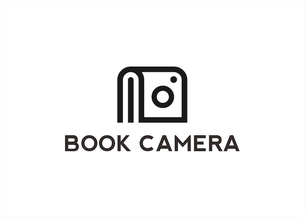 boek camera logo ontwerp vectorillustratie