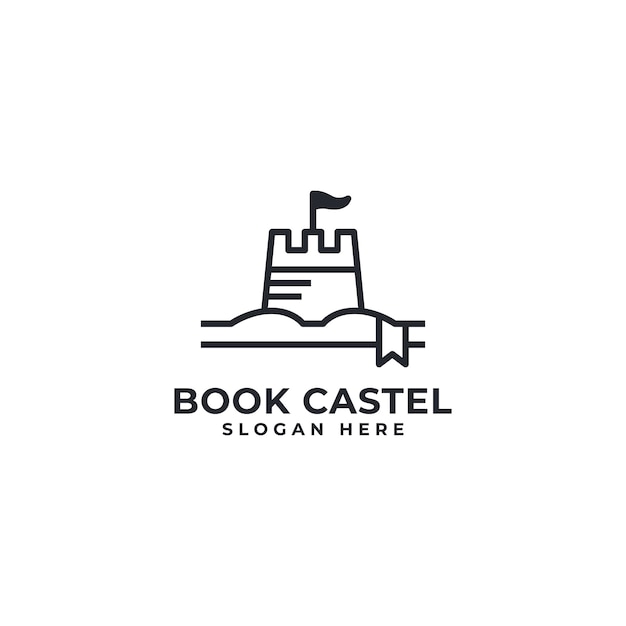 Vector boek castel logo