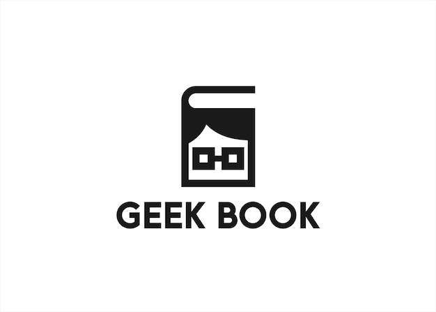 boek combinatie met nerd bril logo ontwerp vectorillustratie