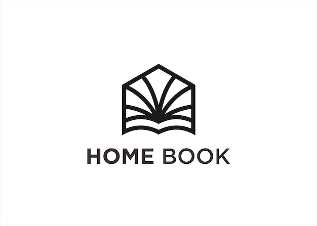 Boek huis logo ontwerp vectorillustratie