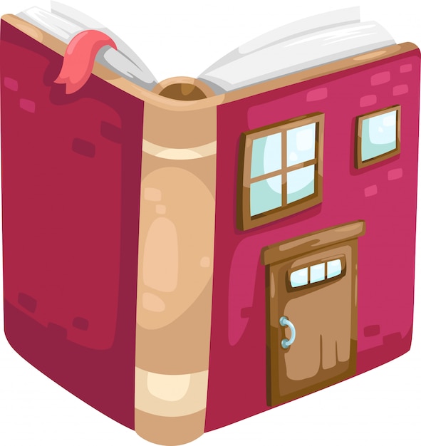 Boek huis vector illustratie