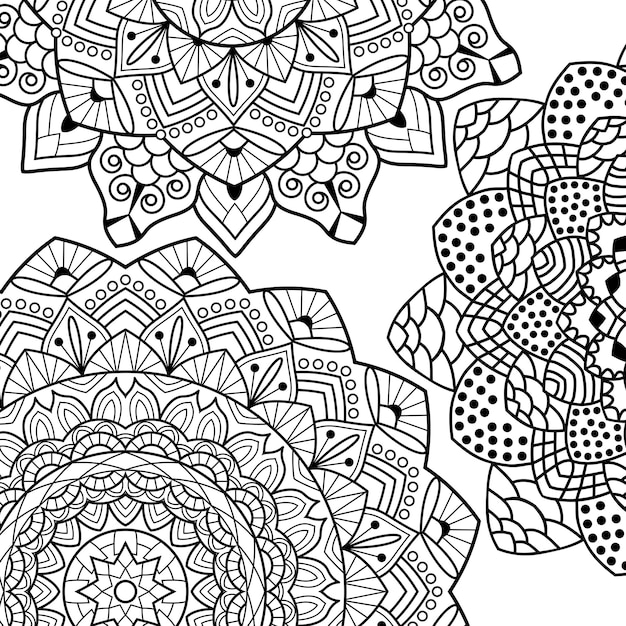 Vector boek kleurplaten mandala achtergrond indiase anti-stressprogramma medaillon abstracte islamitische bloem arabisch henna ontwerp yoga symbool vector illustratie