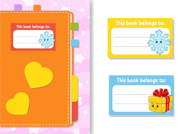 Boek labelstickers voor kinderen illustratie