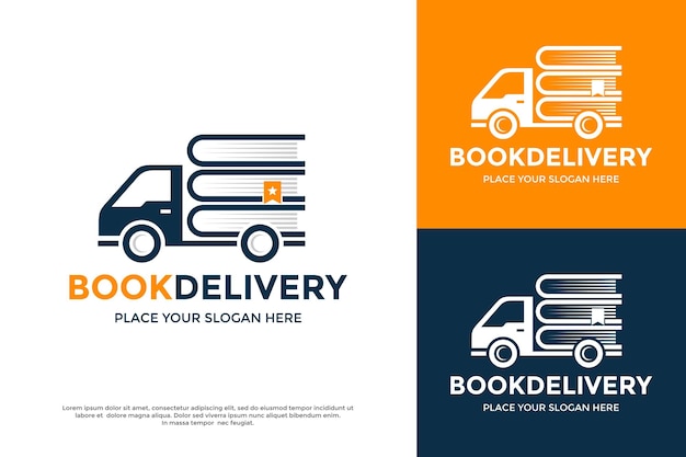 Vector boek levering vector logo sjabloon