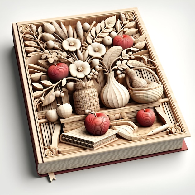 Boek omslag met het thema van appels