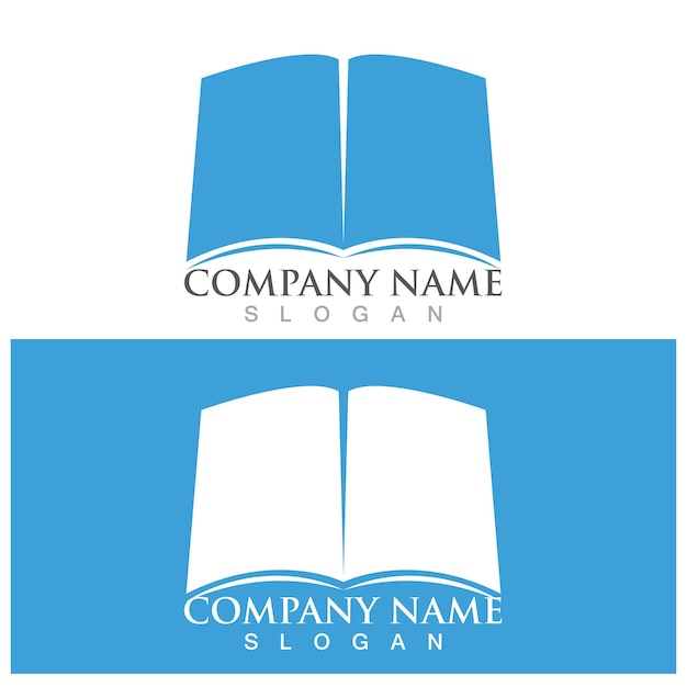 Boek onderwijs logo en vector sjabloon