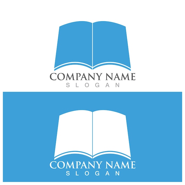 Boek onderwijs logo en vector sjabloon