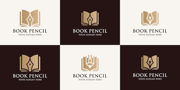 Boek potlood inspiratie logo voor educatief symbool