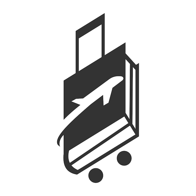 Boek reizen logo pictogram illustratie merkidentiteit
