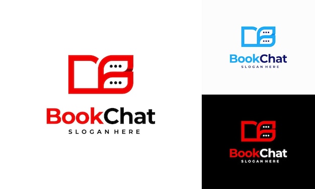 Boek talk logo ontwerpen concept vector, chat boek logo ontwerpen speech boek logo sjabloon pictogram vector