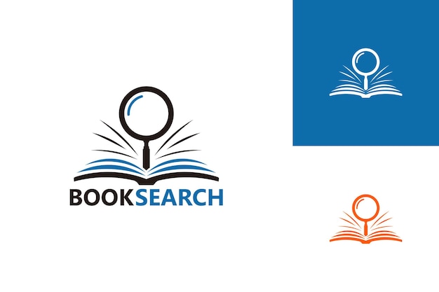 Boek zoeken logo template design vector, embleem, ontwerpconcept, creatief symbool, pictogram