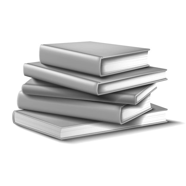 Vector boeken in grijs mockup. op een witte achtergrond.