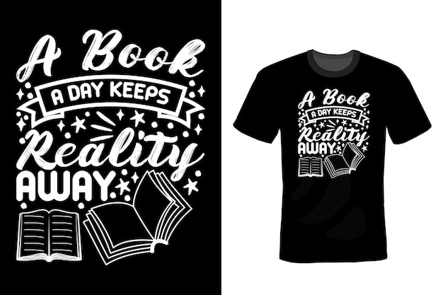 Vector boekenliefhebber t-shirtontwerp, typografie, vintage