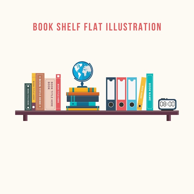 Boekenplank plat Illustratie