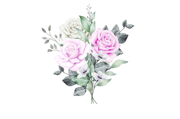 Boeket bloemen rozen aquarel