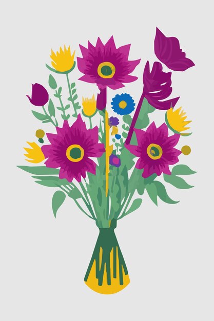 Vector boeket bloemen vector