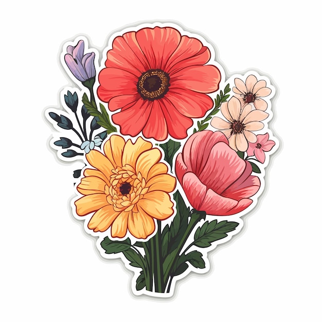 Vector boeket van bloemen vector