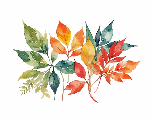 boeket van kleurrijke bladeren aquarel