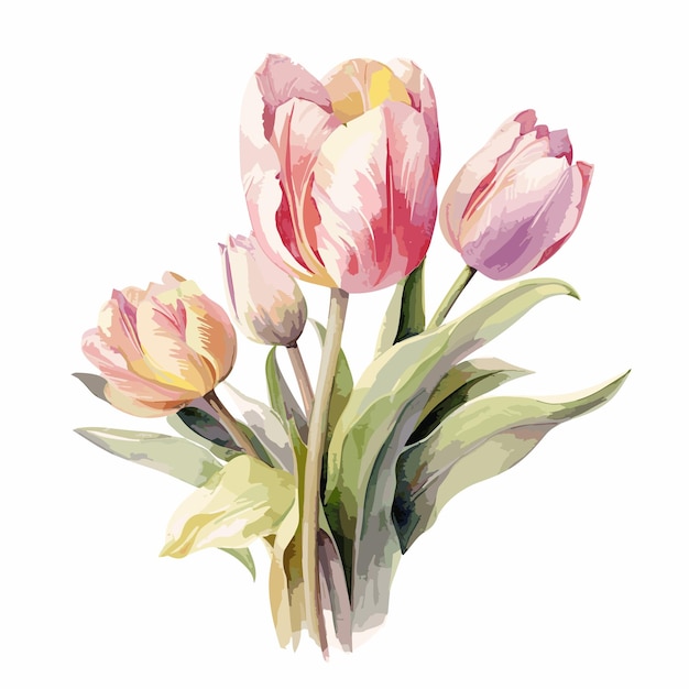 Boeket van tulpen Boeket van verse voorjaarsbloemen verpakt in cadeaupapier Vakantie bloemendecor