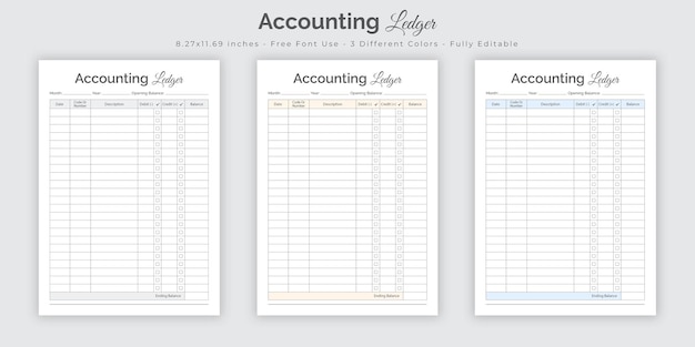 Vector boekhouding grootboek logboek en boekhoudkundige financiële tracker planner dagboek interieur sjabloon