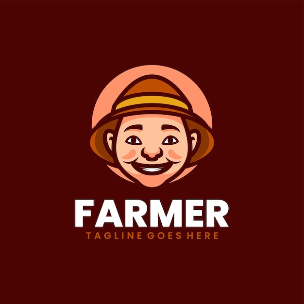 Boer mascotte logo ontwerp