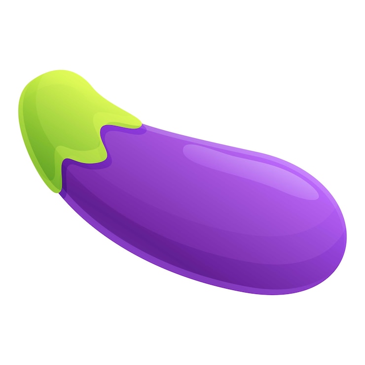 Vector boerderij aubergine pictogram cartoon van boerderij aubergine vector pictogram voor webdesign geïsoleerd op een witte achtergrond