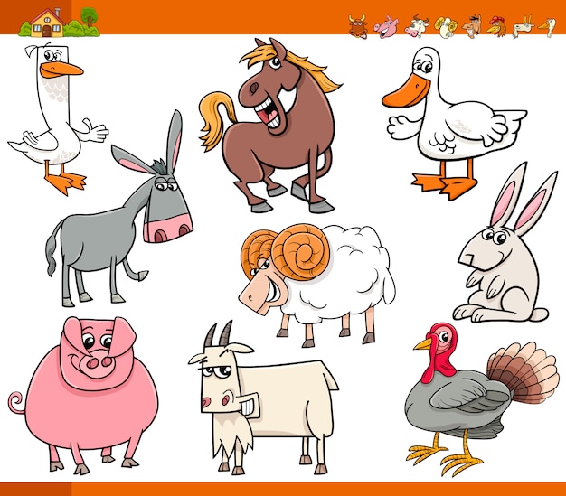 boerderij dieren instellen cartoon afbeelding